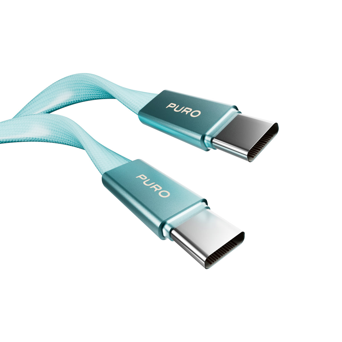 Slim braided fabric cable, USB-C 2.0 to USB-C 2.0, 1m