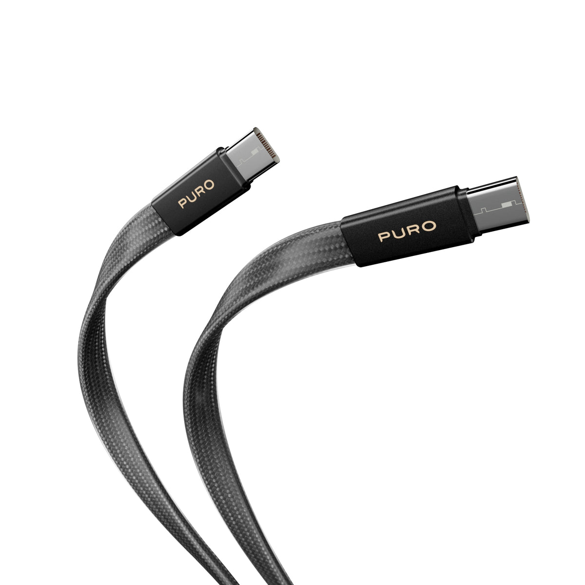 Slim braided fabric cable, USB-C 2.0 to USB-C 2.0, 1m