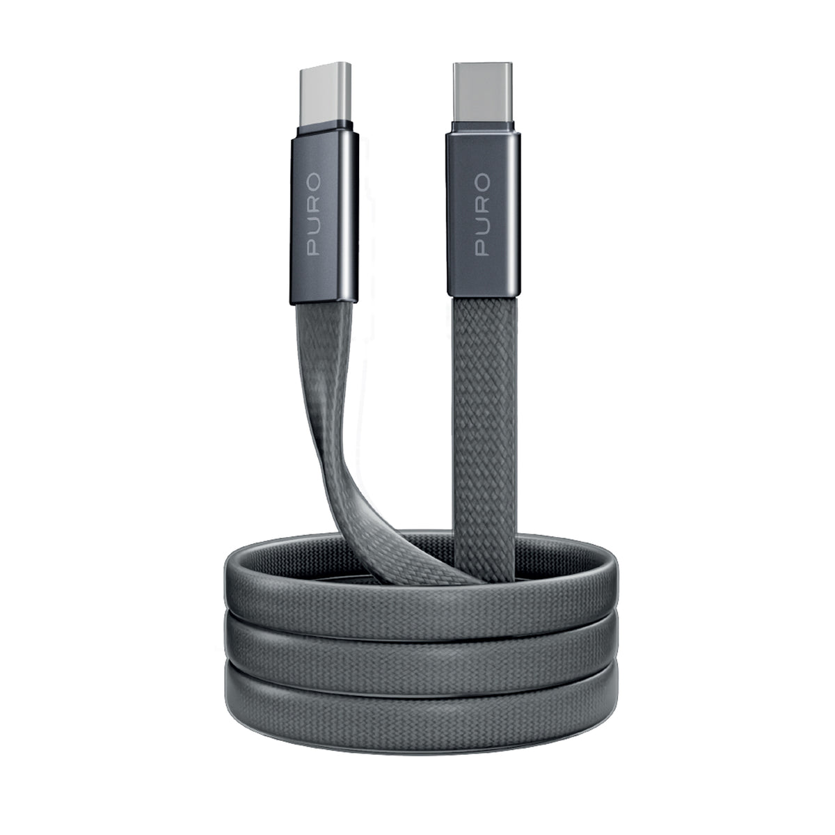 Slim braided fabric cable, USB-C 2.0 to USB-C 2.0, 1m