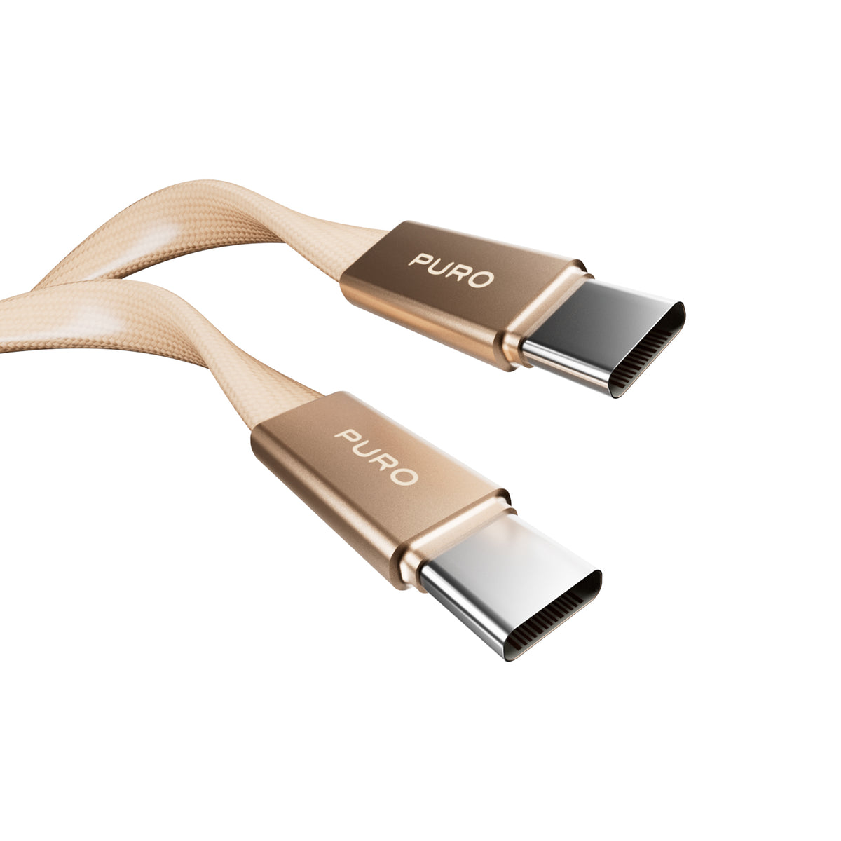 Slim braided fabric cable, USB-C 2.0 to USB-C 2.0, 1m