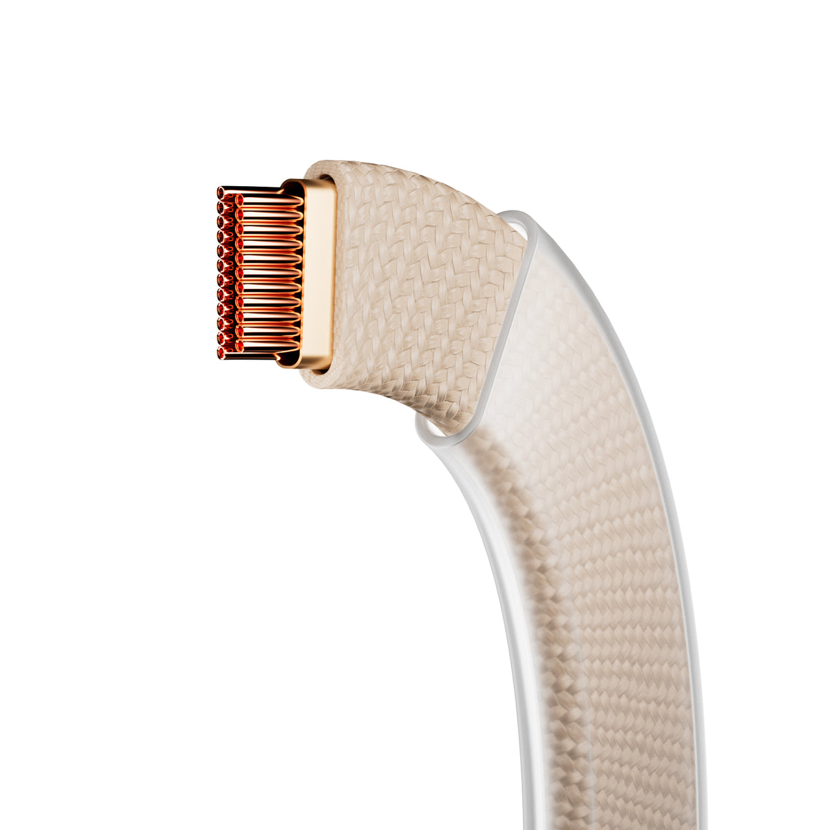 Slim braided fabric cable, USB-C 2.0 to USB-C 2.0, 1m