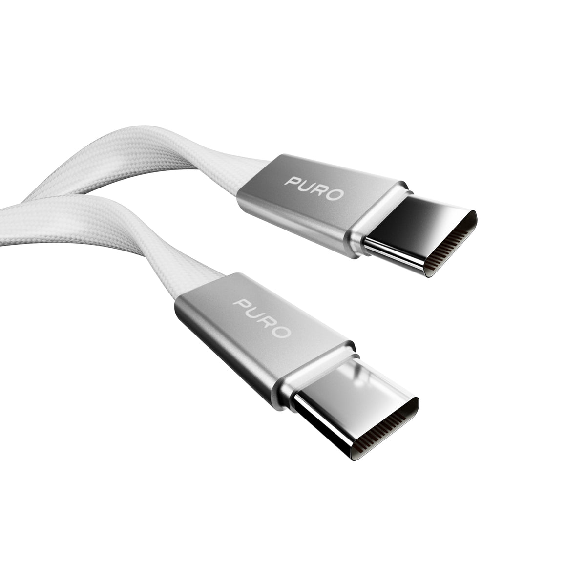 Slim braided fabric cable, USB-C 2.0 to USB-C 2.0, 1m