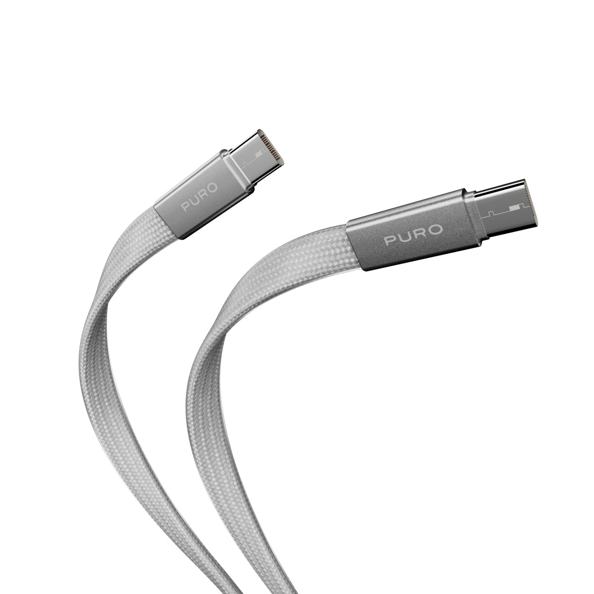 Slim braided fabric cable, USB-C 2.0 to USB-C 2.0, 1m