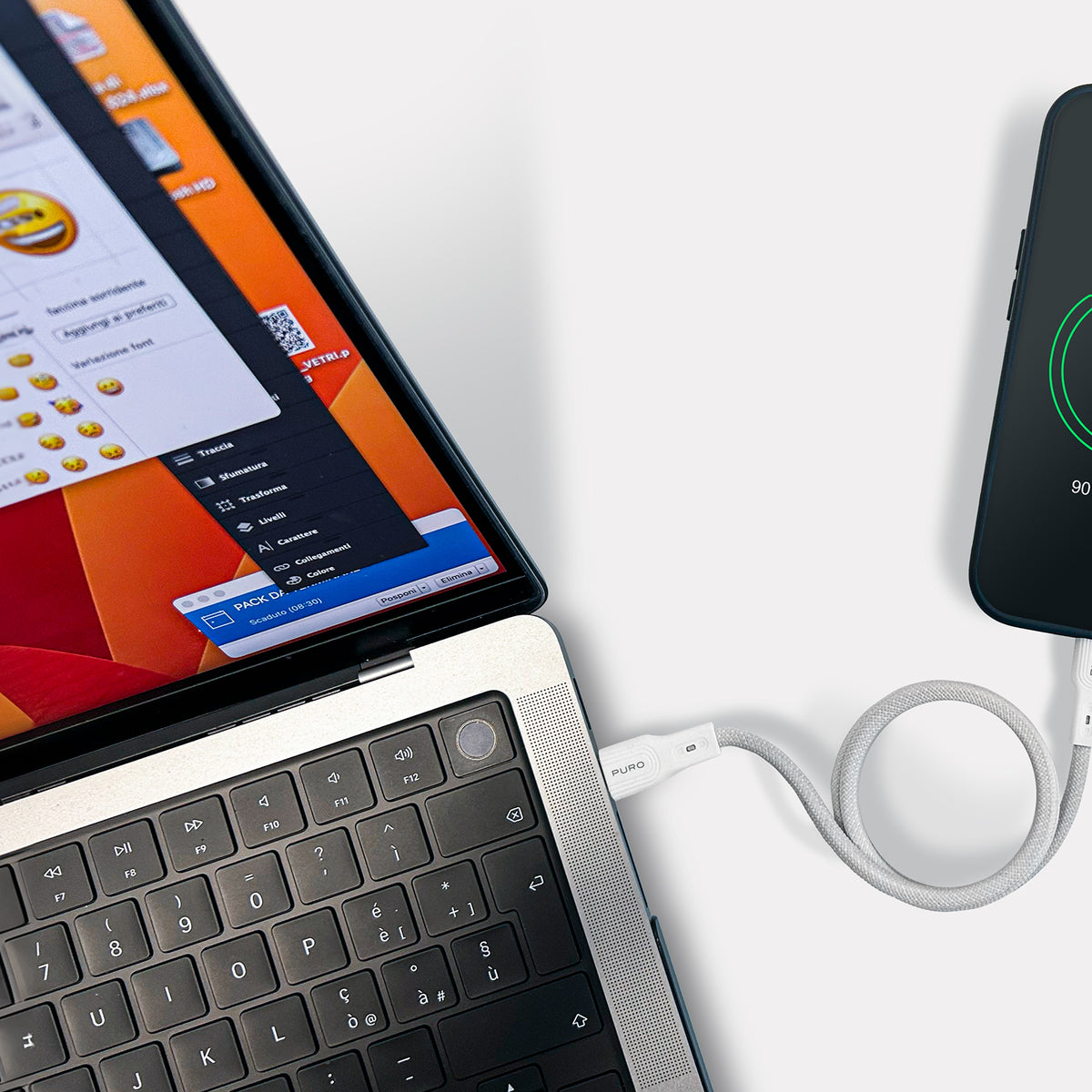 Câble Rétractable Magnétique USB-A vers USB-C, 1m