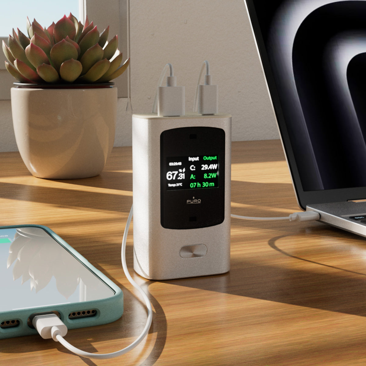 10000 mAh 45W Power Bank with Display