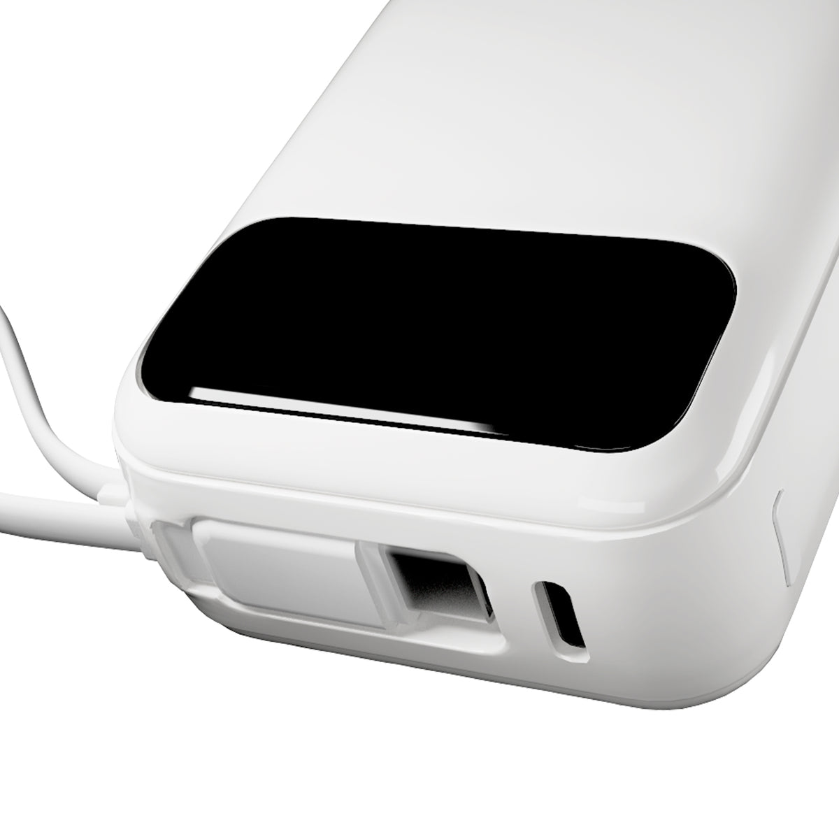 LCD Power Duo 10 20 W 10,000 mAh power bank, with built-in cables and display