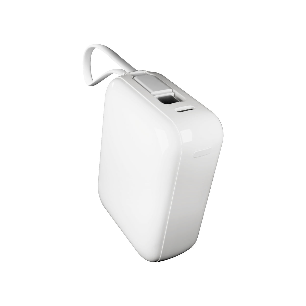 LCD Power Duo 10 20 W 10,000 mAh power bank, with built-in cables and display