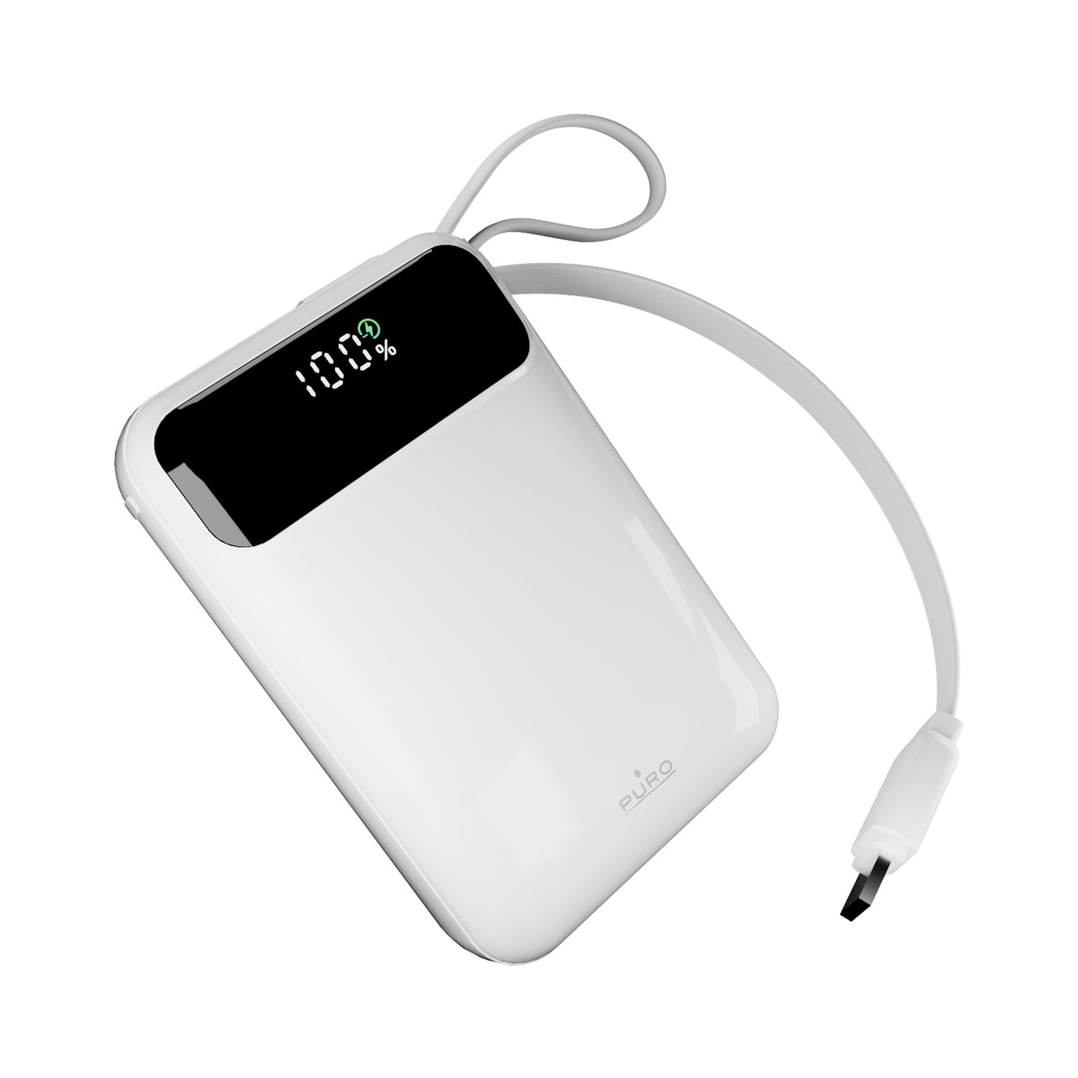 Puro Power Duo 20 20,000 mAh 45 W power bank with LCD and built-in USB-C cables