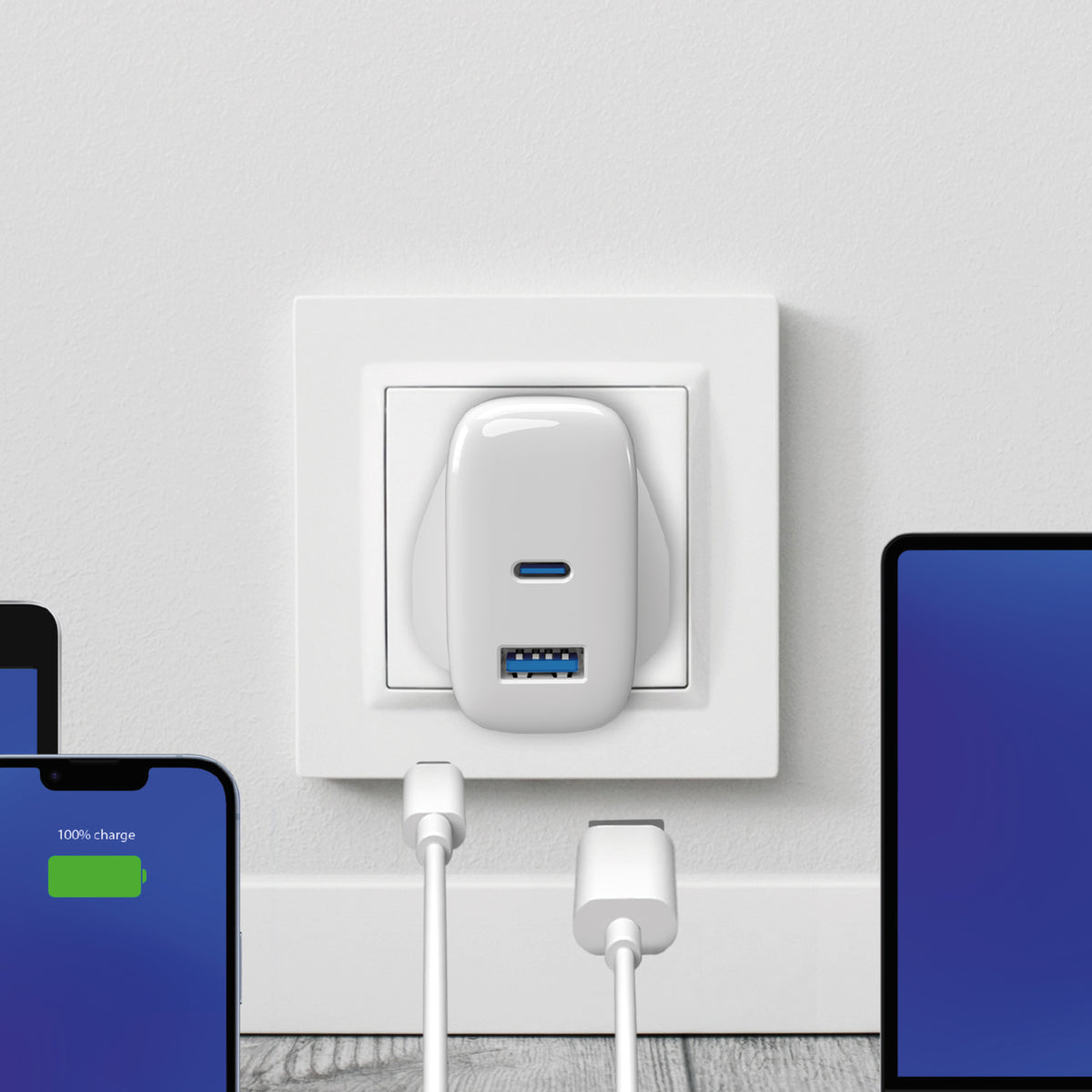 Caricabatterie da parete MiniPro 65W USB-C e USB-A– tecnologia GAN UK