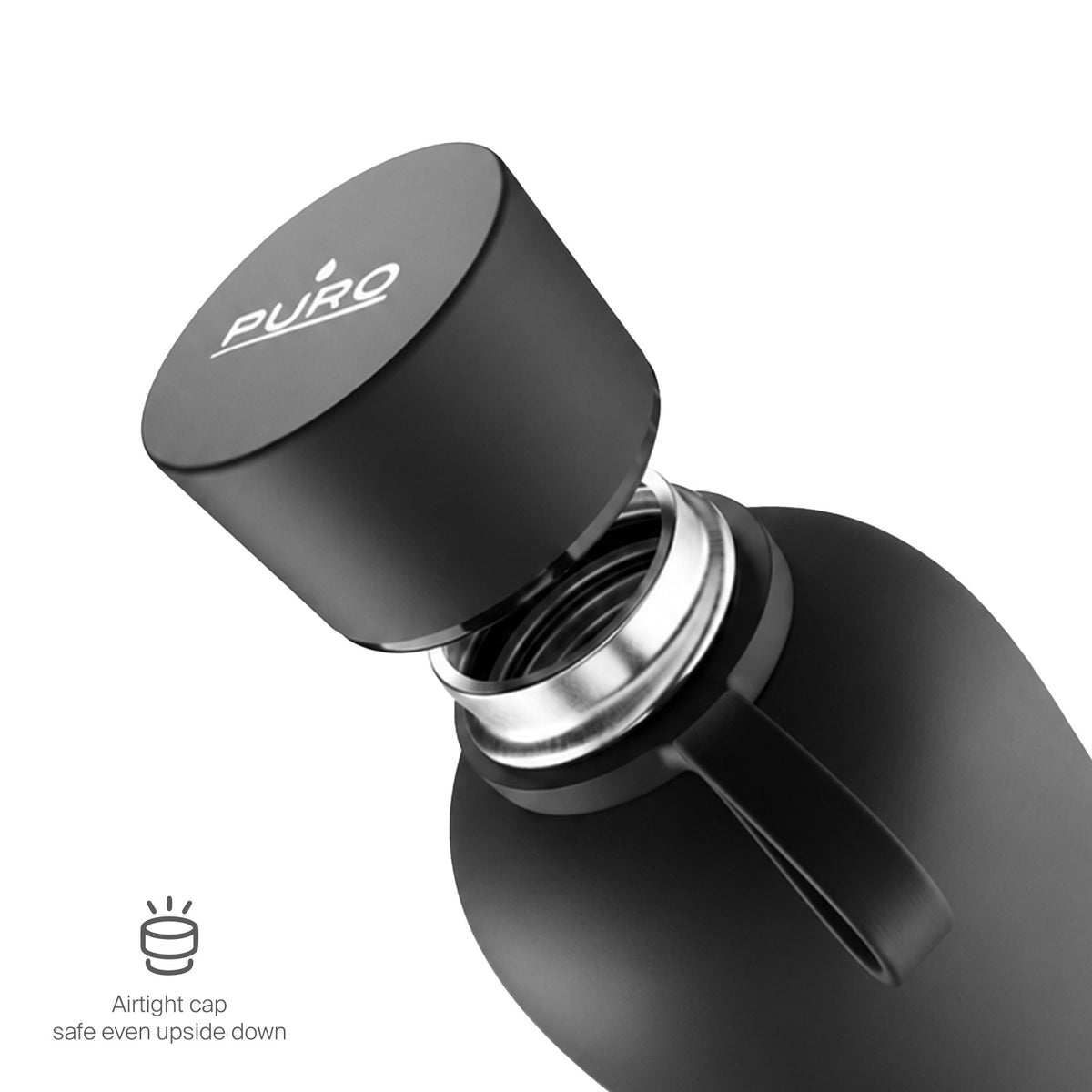 Borraccia termica ermetica “Hydro 7” da 750ml, in acciaio inossidabile, effetto soft-touch