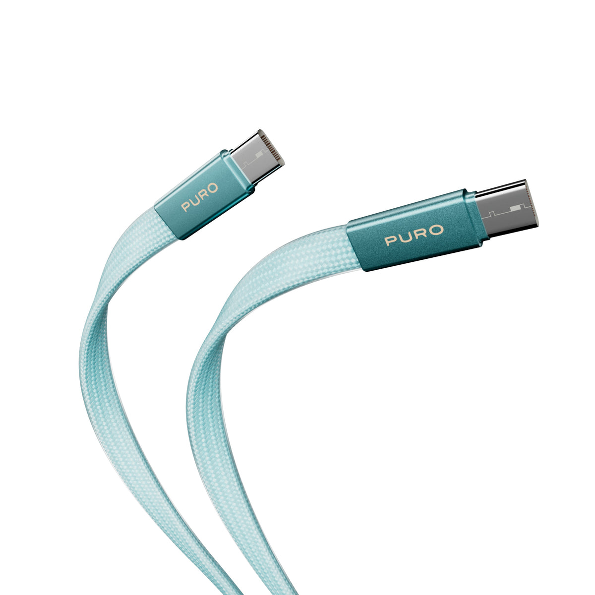Slim braided fabric cable, USB-C 2.0 to USB-C 2.0, 1m