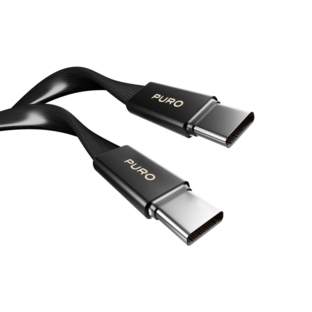 Slim braided fabric cable, USB-C 2.0 to USB-C 2.0, 1m