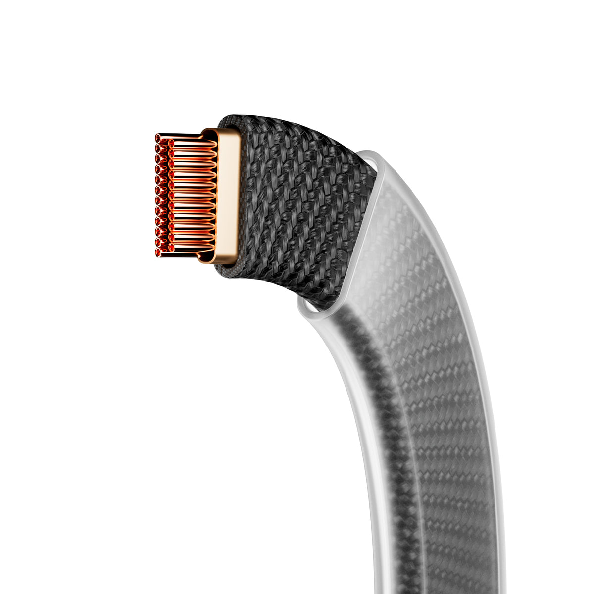Slim braided fabric cable, USB-C 2.0 to USB-C 2.0, 1m
