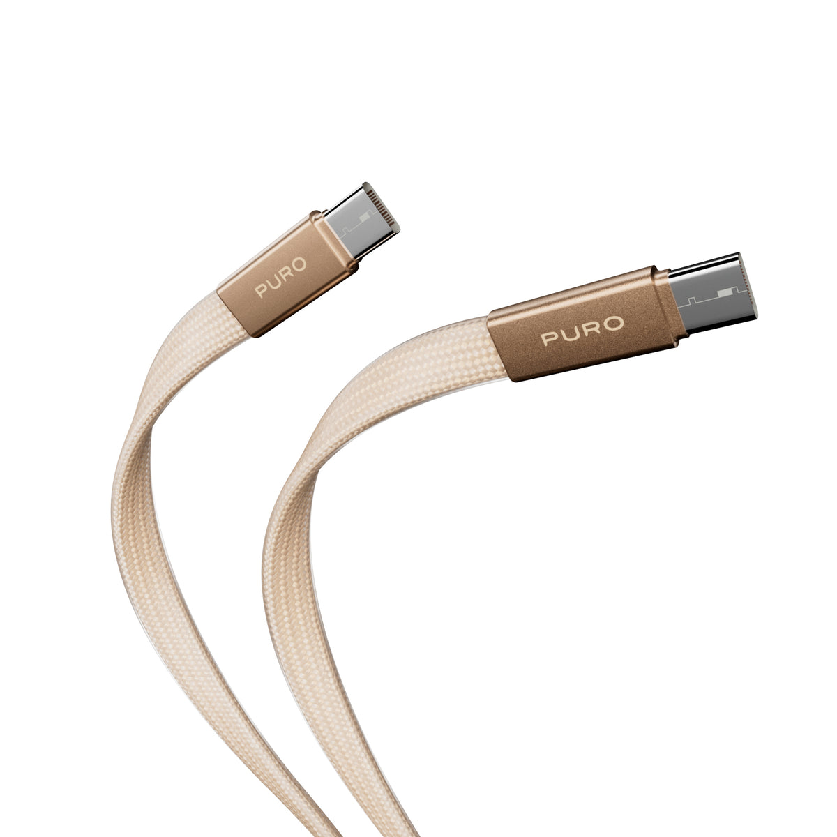 Slim braided fabric cable, USB-C 2.0 to USB-C 2.0, 1m