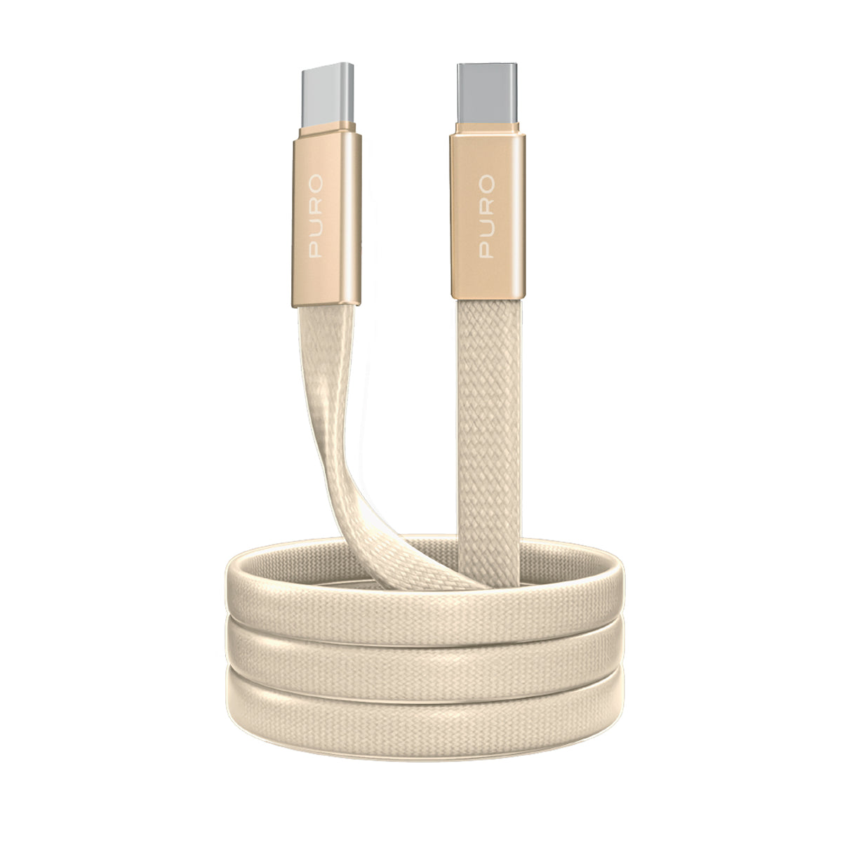 Slim braided fabric cable, USB-C 2.0 to USB-C 2.0, 1m