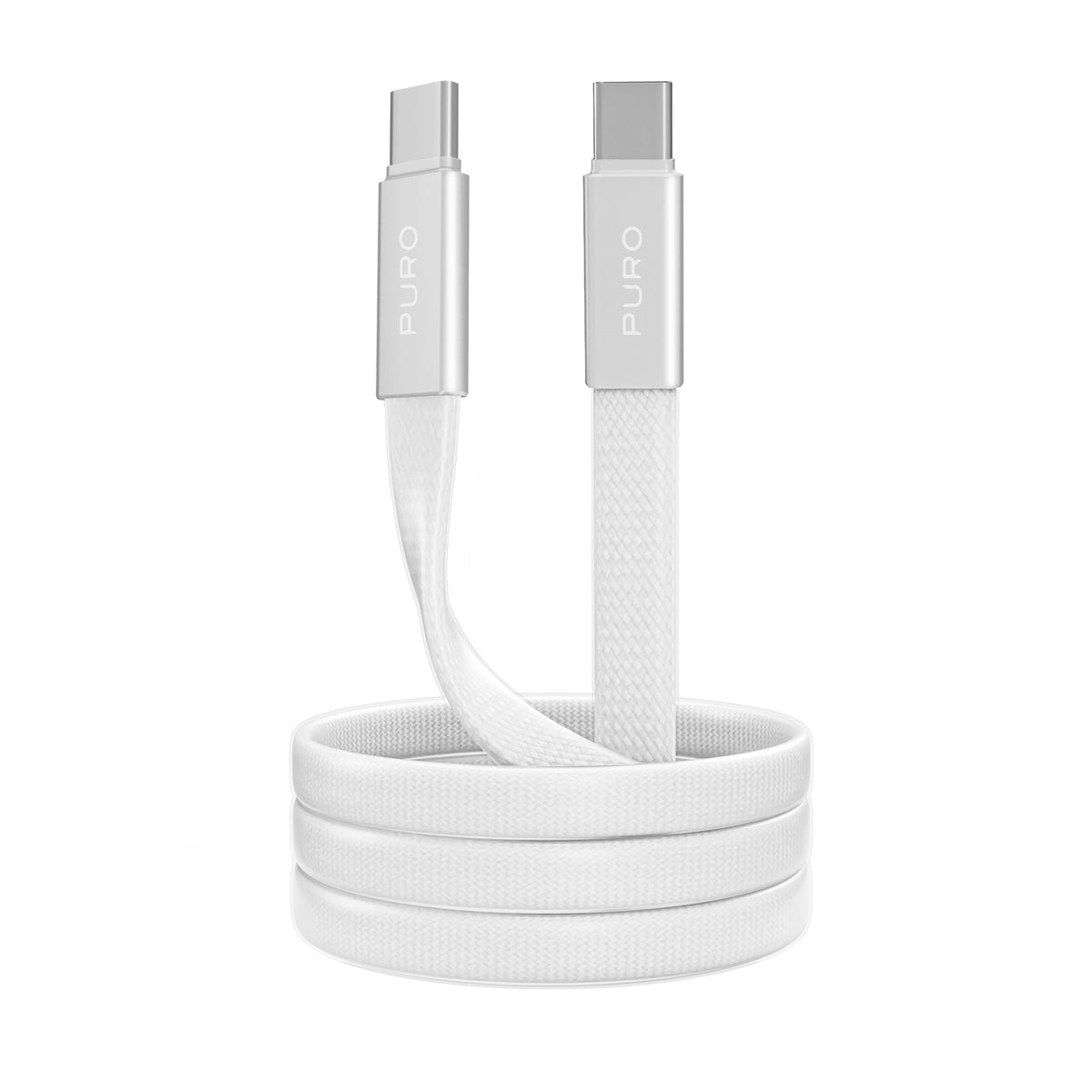 Slim braided fabric cable, USB-C 2.0 to USB-C 2.0, 1m