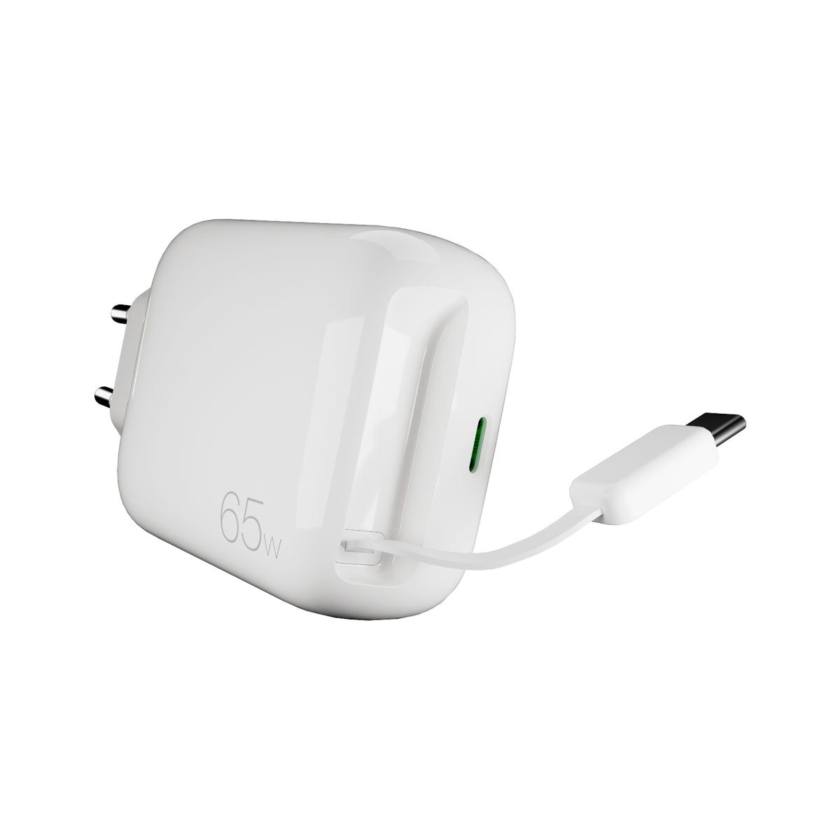 Caricatore GaN 65W con cavo USB‑C retrattile