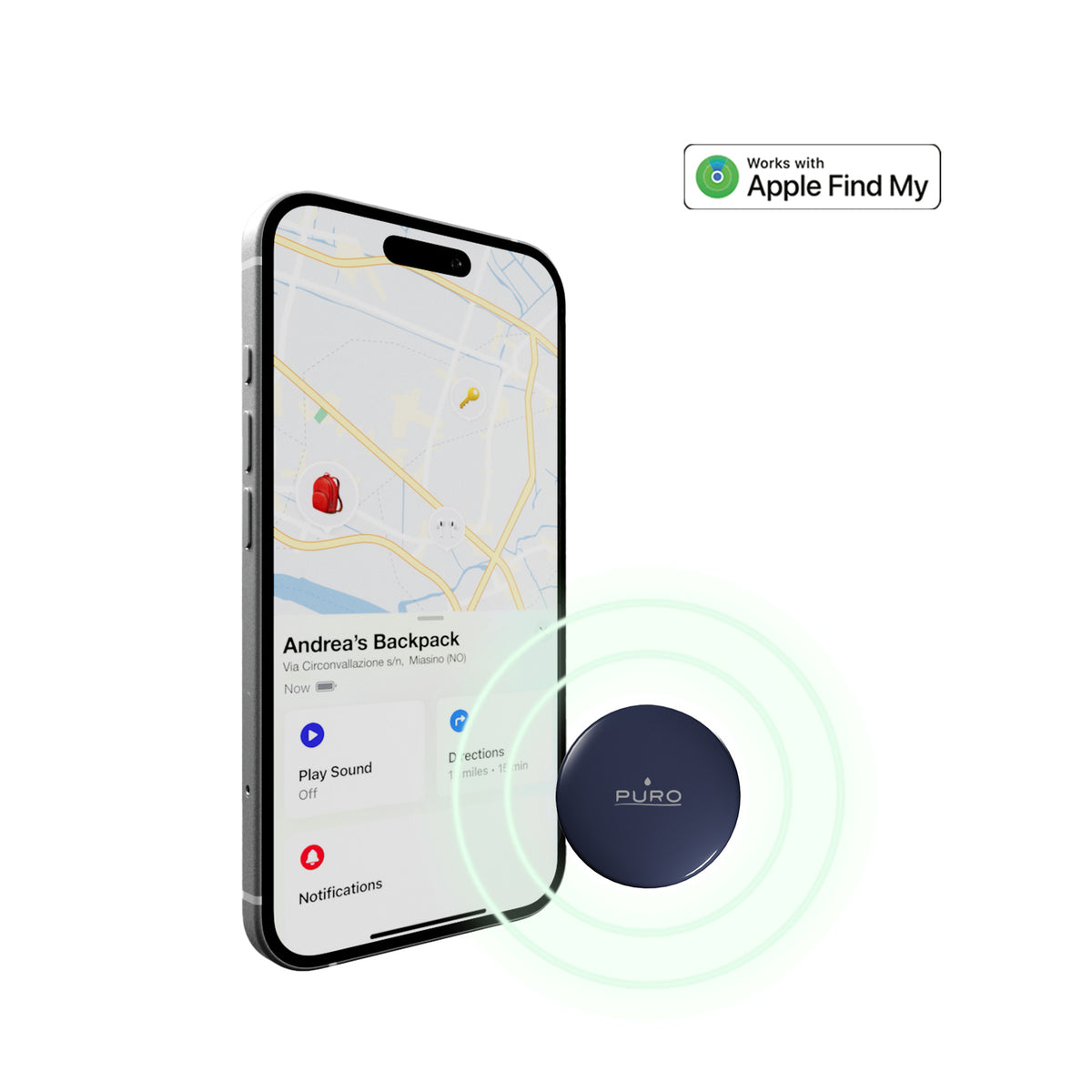 Smart Tracker Find Me Mini, compatibile con Apple Dov'è