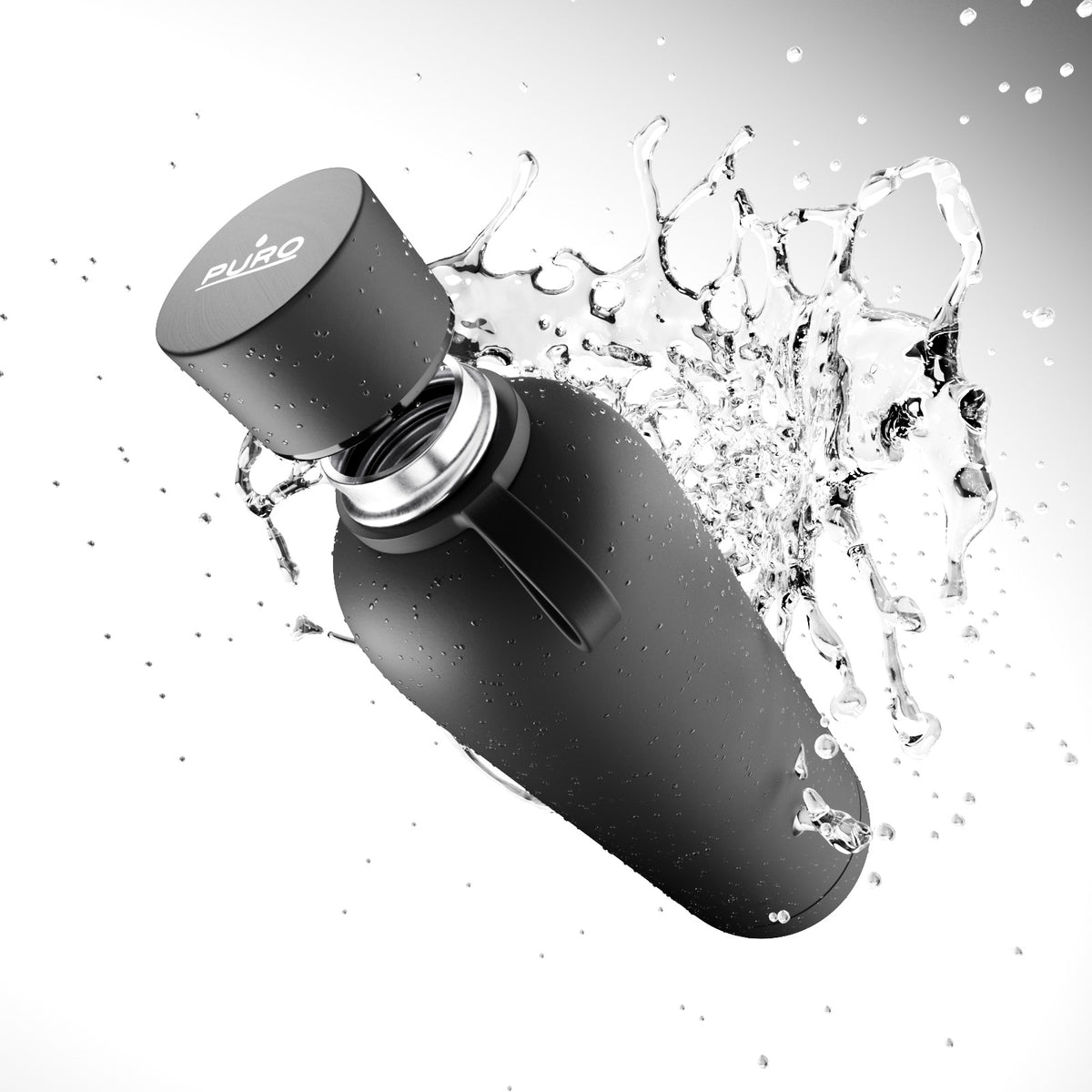 Borraccia termica ermetica “Hydro 7” da 750ml, in acciaio inossidabile, effetto soft-touch