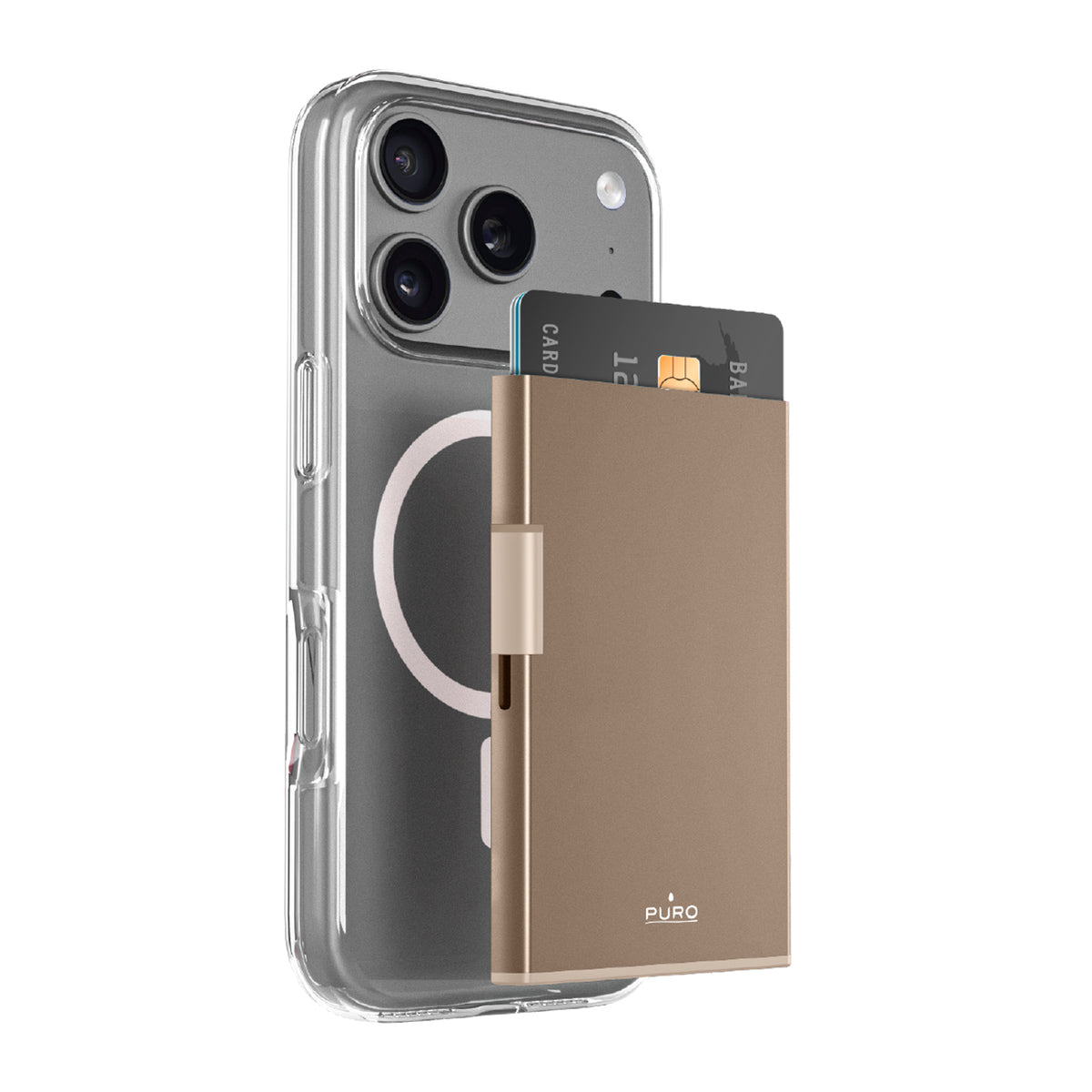 Mag Wallet Slide portacarte magnetico in alluminio, compatibile MagSafe, fino a 3 carte