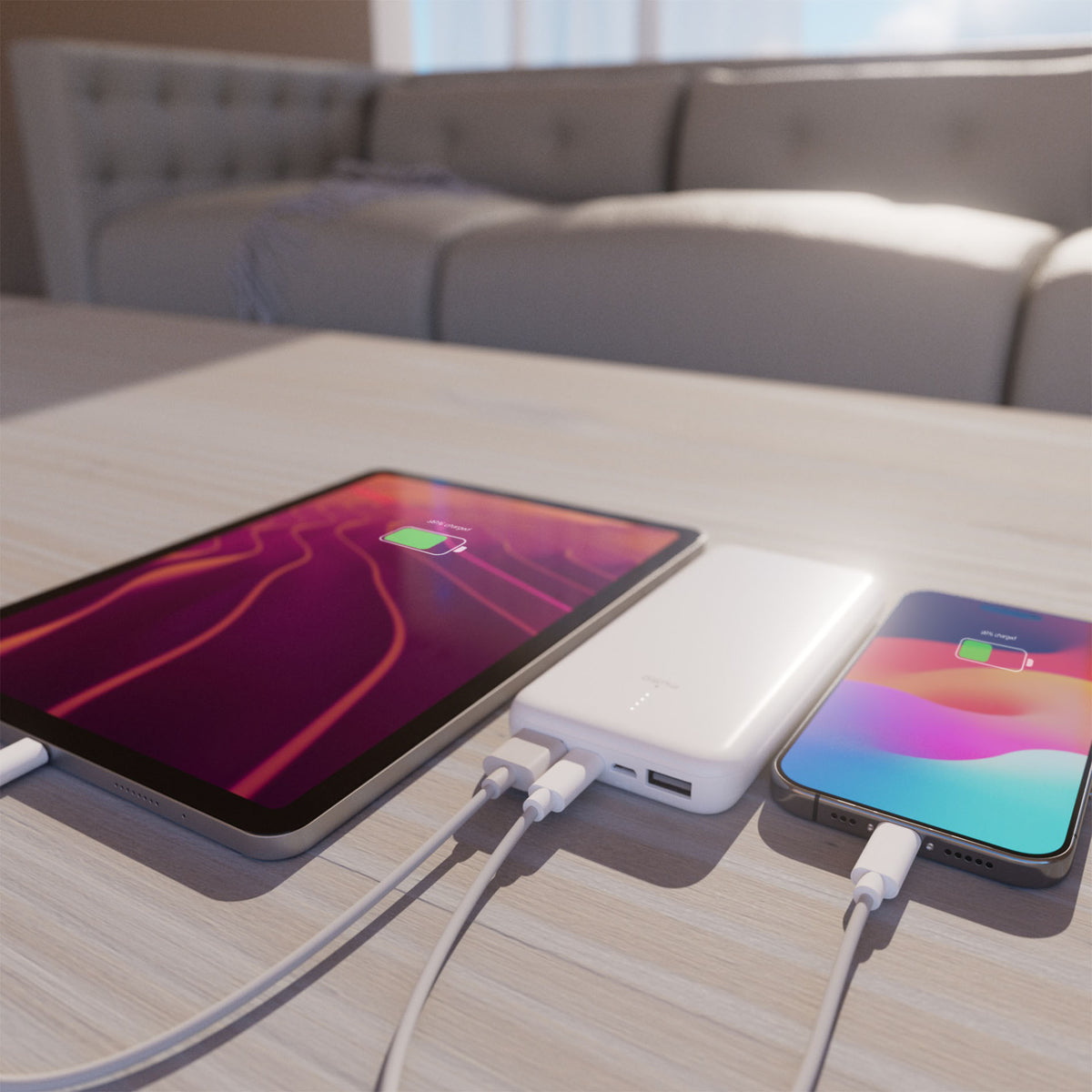 Power Bank 10000mAh  USB-C + 2 USB-A Fast Charge – cavo incluso